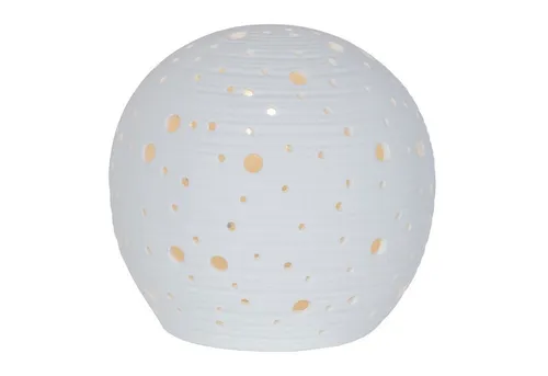 Levandeo® Nachttischlampe - Stilvolle Tischlampe aus Porzellan - Nachttischleuchten, elegante 15cm runde Porzellanlampe in Weiß, ideal für gemütliche Atmosphäre im Schlafzimmer oder Wohnzimmer.