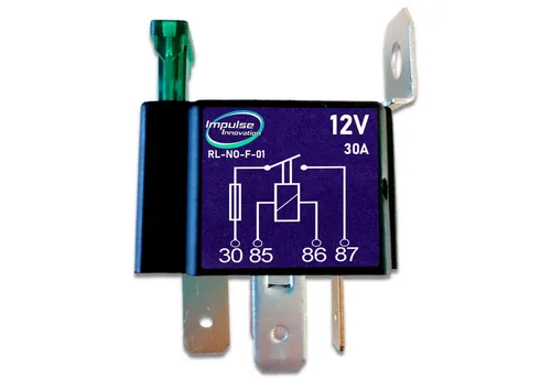 Impulse Innovation Kfz-Relais Mini Relais, 4-polig, Schließer (NO), 12V, 30A, mit Sicherung