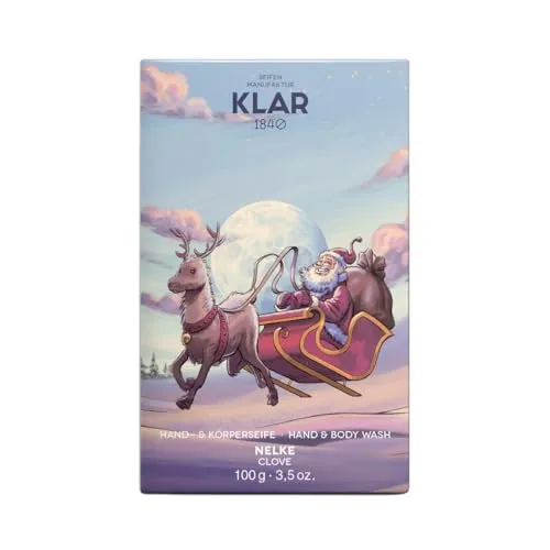 Klar Seifen Weihnachtsedition Nelke 100g, Cosmos zertifiziert, (palmölfrei), geeignet für normale Haut, Seife 11109
