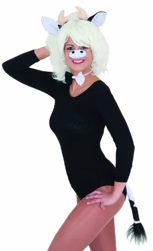 Kuh-Set: Haarreif mit Ohren, Nase, Schleife, Schwanz