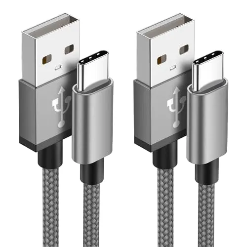 USB C Kabel 3M [2 Stück] Ladekabel Usb C 3.1A Typ C Schnellladekabel Nylon USB A auf USB C Ladekabel für Samsung Galaxy S24 S23 S22 S21 S20 Note 10, A53 A52 A33 iPhone 16 15 Pro Max