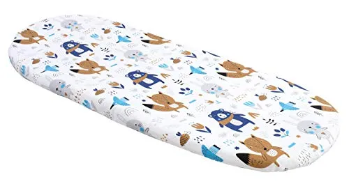 Medi Partners Baby Spannbettlaken Kinderwagen Laken 86x40 Bettlaken Stubenwagen - 100% Baumwolle Fitted Sheet für Beistellbett Babybett Bezug (Boho Animals)