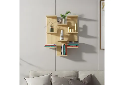 DEMA Home Deko-Wandregal Texas, elegantes Hängeregal 74x59 - Das TEXAS Wandregal bietet stilvolle Ordnung in jedem Raum. Mit modernem Design und stabiler Qualität schafft es zusätzlichen Stauraum für Bücher, Deko und mehr, ohne wertvolle Bodenfläche zu beanspruchen.