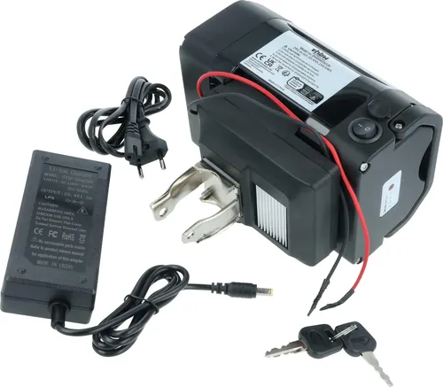 vhbw Akku kompatibel mit Ansmann E-Bike (10,4 Ah, 24 V, Li-Ion, inkl. Ladegerät) - Schwarz