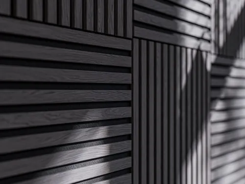 Akustik Wandpaneele Holzdekor Holzwand Wandverkleidung Lamellen schwarz 60x60cm