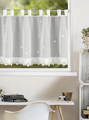 HOMING Panneaux Liliane, halbtransparente Schlaufen (1 St) - Fertiggardine aus 100% Polyester, pflegeleicht und maschinenwaschbar bis 30°, ideal für ein helles und freundliches Raumambiente.