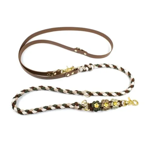 Hundeleine Tierluxe Blumen Biothane Paracord (Braun, M Lienelänge: 250 cm)