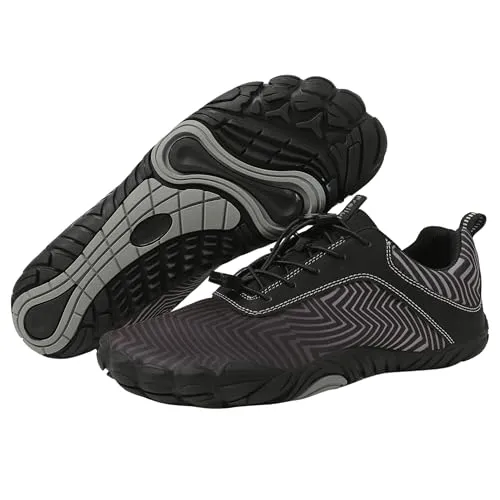 Freiluftkind Das Original – Overland Wasserabweisende Barfußschuhe (Schwarz / 42) – Unisex Winter - Wasserfeste und gefütterte Barfußschuhe für alle Gelände. Ideal für die kalte Jahreszeit, bieten sie optimalen Komfort und Flexibilität für jede Aktivität. Halten deine Füße warm und trocken – perfekt für Winterabenteuer!
