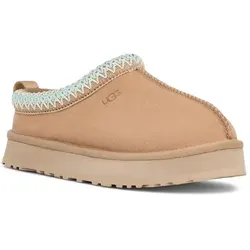 UGG K TAZZ Pantoffel - Plateau Clog mit Zierborte - Hausschuhe mit Innenmaterial aus Lammwolle für optimalen Komfort, ideal für entspannte Stunden zu Hause.