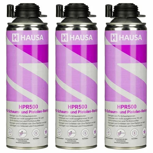 PU-Schaum- und Pistolen-Reiniger für PU-Schaumpistolen 3x 500ml HPR500