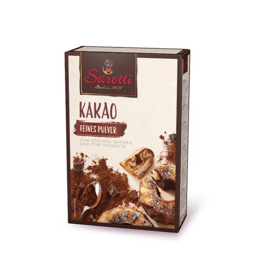Sarotti Kakao feines Kakaopulver 125g - Mehl für Backen, Kochen und Desserts – Hochwertiges Kakaopulver für intensiven Schokoladengeschmack und kreative Rezeptideen.