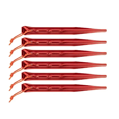 Tatonka Zelthering/Tent Peg Allround 19cm (6 Stück) - Leichte Zeltheringe aus Aluminium und mit V-Profil - 19 cm lang und in gut sichtbarem Rot - 6er-Pack