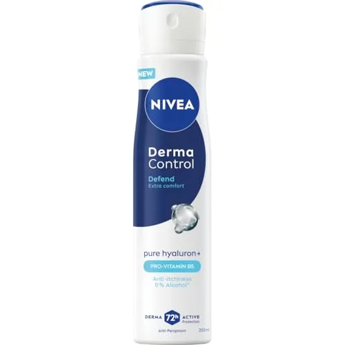 NIVEA Derma Control Defend Damen Antitranspirant 72h Schutz Hyaluronsäure Spray 250ml