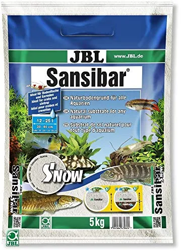 JBL Bodengrund Schneeweiß für Süß- und Meerwasser Aquarien, Sansibar Snow 5 kg, 67060