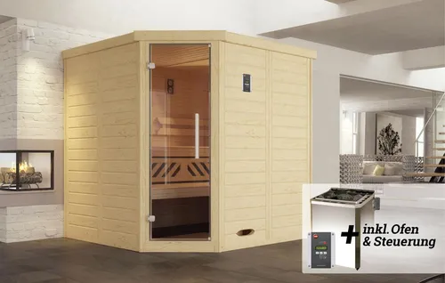 Weka Massivholz Element Sauna KEMI 7,5 kW BioS