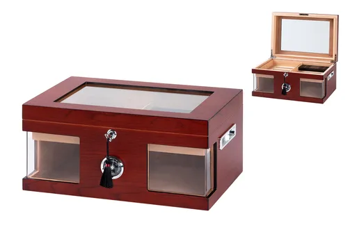 Gastro Humidor rotbraun 38 x 26,5 x 18 cm, abschließbar