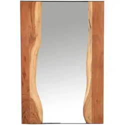 Spiegel Aduial 90 cm – Handgefertigter Wandspiegel mit Naturholzrahmen - Spiegel – 90 cm, einzigartiger handgefertigter Wandspiegel mit rustikalem Holzrahmen, der jedem Raum Boho-Charme verleiht und optisch vergrößert.
