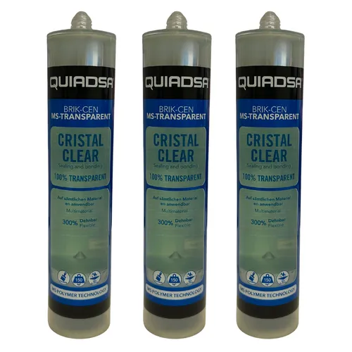 3x Hybrid Montagekleber transparent 290ml Polymer Qualität Dichtstoff Baukleber