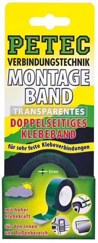 Petec Klebeband Montageband transparent, doppelseitig klebend 87192
