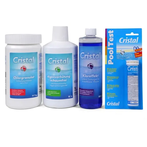 CRISTAL SET Wasserpflege Chlor Pool Starter Set BAYROL Schwimmbad Spa Klareffekt