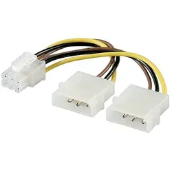 Adapterkabel 2xMolex -> PCIe 6Pin 0,15m goobay