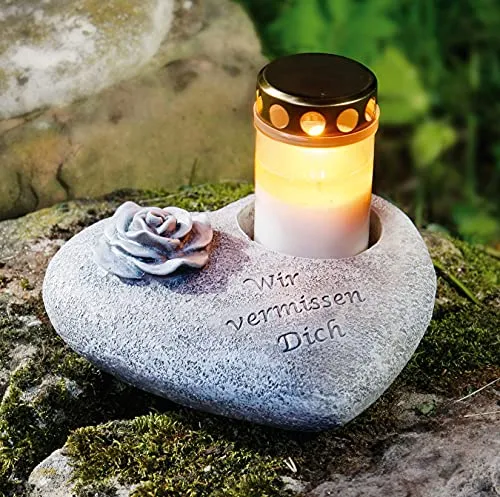 Dekoleidenschaft Grabschmuck in Herz-Form mit Schriftzug