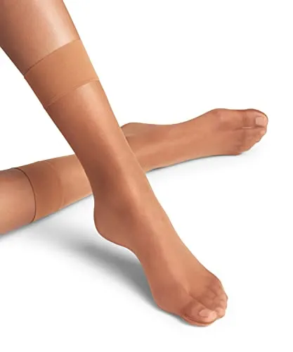 FALKE Damen Socken Shelina 12 DEN W SO Ultra-Transparent einfarbig 1 Paar, Braun (Noisette 5109), 39-42