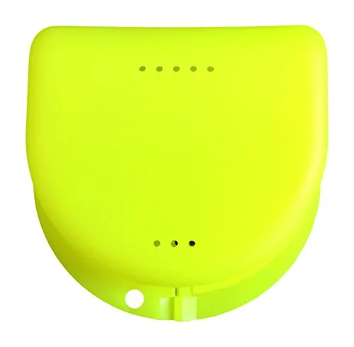 Snorflex Zahnspangendose, Retainer- Dentalbox, KFO-Box (Gelb/Yellow transluzent)