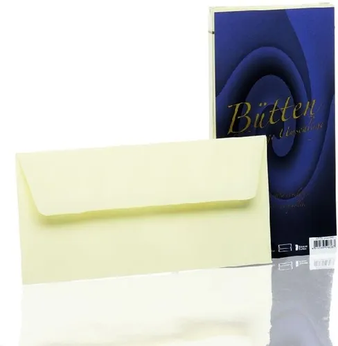 BRIEFUMSCHLAG BÜTTEN IMITIERT 25 STÜCK IVORY DIN LANG NEU
