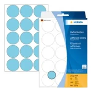 HERMA Markierungspunkt, Handbeschriftung, selbstklebend, Ø: 32 mm, blau (480 Stück), Sie erhalten 1 Packung á 480 Stück