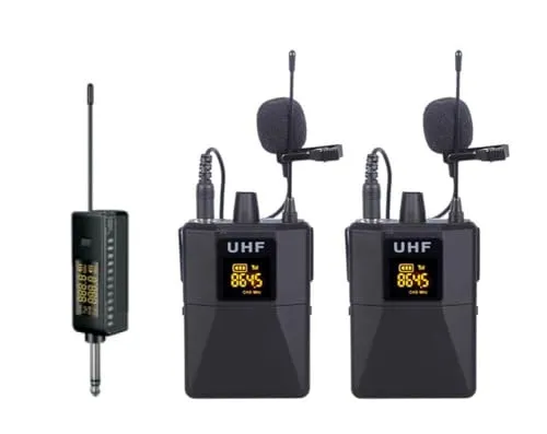 E-Lektron UHF doppel Lavalier Funkmikrofon Satz mit Ansteck-Empfänger (U-2B)