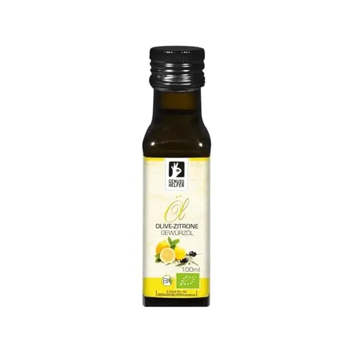 Bremer Gewürzhandel Olive Zitrone Gewürzöl BIO, kaltgepresst, Olivenöl mit Zitrone und Orange verfeinert, fruchtig-mediterraner Geschmack, 100ml