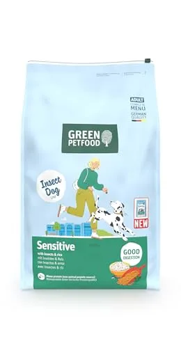 Green Petfood InsectDog Sensitive - Premium Trockenfutter für sensible Hunde (10 kg) - Hundefutter mit 100% Insektenprotein, weizenfrei und ideal für sensible Hunde. Nachhaltig und ohne Tierversuche für eine grünere Zukunft.
