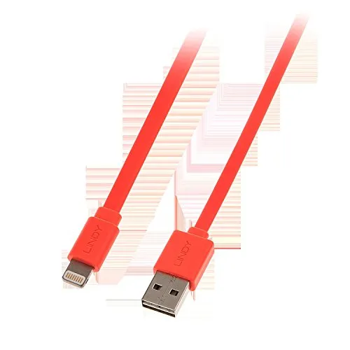 Lindy Reversibles USB an Lightning Flachbandkabel 1m orange