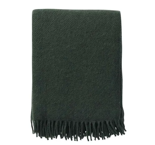 Wolldecke Gotland 130x200 cm uni von Klippan Yllefabrik - Wohndecke aus weicher Gotlandschafwolle, antibakteriell durch Wollfett und vorgebürstet für extra Komfort. Ideal für gemütliche Abende.