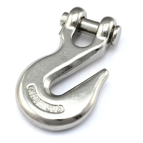 Kettenhaken 10mm Edelstahl A4 selbstklemmend Trailerhaken Rückehaken Fanghaken