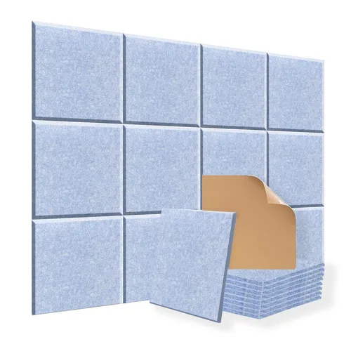 YMQHBS Akustikplatte Selbstklebend 30x30 cm, 12 Stück - Selbstklebende Akustikplatten aus hochdichter Polyesterfaser zur effektiven Schalldämmung. Einfach anzubringen, ideal für Büros und Wohnräume. Verbessern Sie die Klangqualität und gestalten Sie Ihre Räume stilvoll.