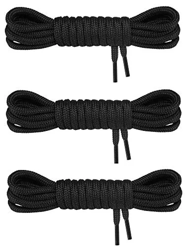 Swissly 3 Paar Schuhbänder rund ø 4,5 mm I Premium Schnürsenkel extra reißfest & widerstandsfähig für Wanderschuhe Bergschuhe Kletterschuhe Arbeitsschuhe Stiefel uvm I Polyester Shoe-Laces