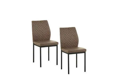 HTI-Living Esszimmerstuhl Tromi 2er Set Antikdunkelbraun - Stylisches 2er Set Esszimmerstühle in Wildlederoptik, mit gepolsterter Sitzfläche für höchsten Komfort und stabilen Rundeisenbeinen. Ideal für ein modernes Wohnambiente.