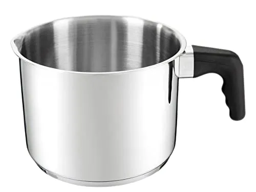 AMBITION Milchtopf Induktion 2,2 l bis zum Rand klein Topf Edelstahl mit Griff Innenskala alle Herdarten Spülmaschine 1,75 l Nutzvolumen