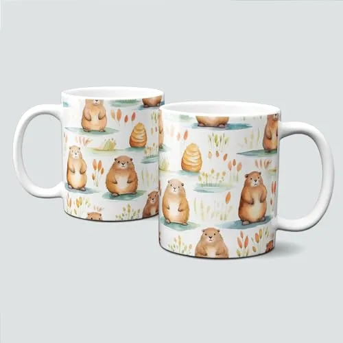 online-hut - Tasse - Kaffeebecher - Lieblingstasse - mit Bibern und Gräsern - LT-316