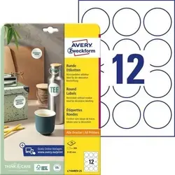 Etiketten 60mm rund wiederablösbar weiß Inkjet/Laser/Copy VE=300 Stück