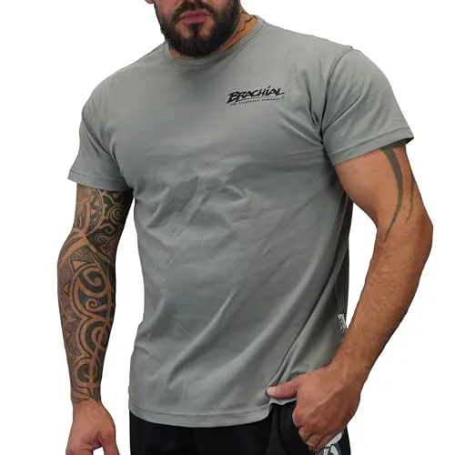 Brachial Premium Herren T-Shirt Core Regular-Fit Grau 2XL - für Freizeit Bodybuilding Workout Gym Kraftsport Fitness