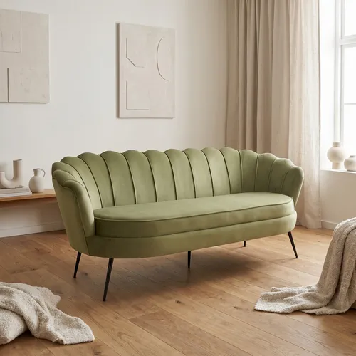 ebuy24 Nice Sofa 3 Personen Velours grün von ebuy24