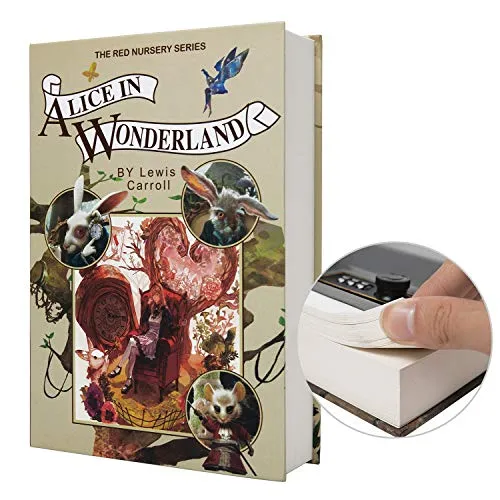 Echtes Papiertransferbuch Alice - Sicherer Tresor für Wertsachen - Spezialtresor mit verstecktem Fach und Zahlenschloss, ideal zum Schutz von Schmuck, Bargeld und wichtigen Dokumenten. Perfekt für Zuhause, Büro oder Reisen.