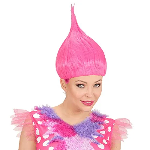 NET TOYS Troll Perücke Zwerg Cosplay Faschingsperücke pink Trolls Perücke Kobold Zwergenperücke
