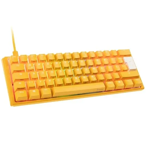 Ducky One 3 Yellow - Mechanische Gaming Tastatur - Mini-Format (60% Keyboard) mit Cherry MX Brown Switches, Hot-Swap-fähig und RGB-Beleuchtung für ein individuelles Gaming-Erlebnis.