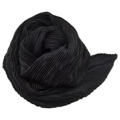 TigerTie Damen Satin Raffschal dehnbar schwarz ca. 80 x 70 cm - Tuch Halstuch Schal