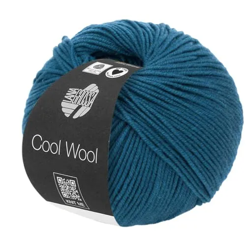 LANA GROSSA Cool Wool Uni | Extrafeine Merinowolle waschmaschinenfest und filzfrei | Handstrickgarn aus 100% Schurwolle (Merino extrafein) | 50g Wolle zum Stricken & Häkeln | 160m Garn FB 2049