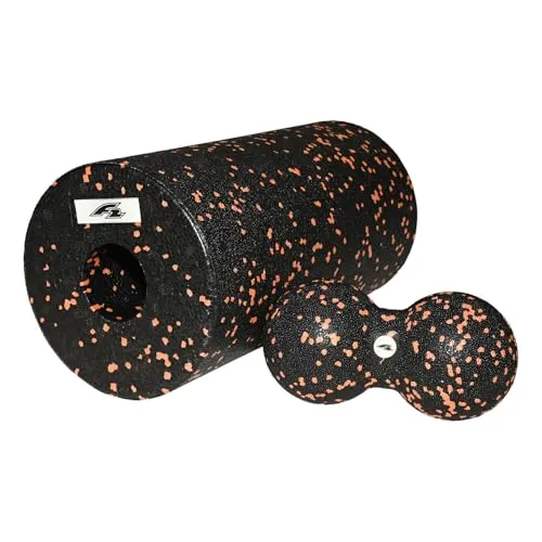 F2 Set Marken Faszien Massage Rolle mit Doppelball Set Faszienrolle Faszientraining Massage Training für Damen und Herren